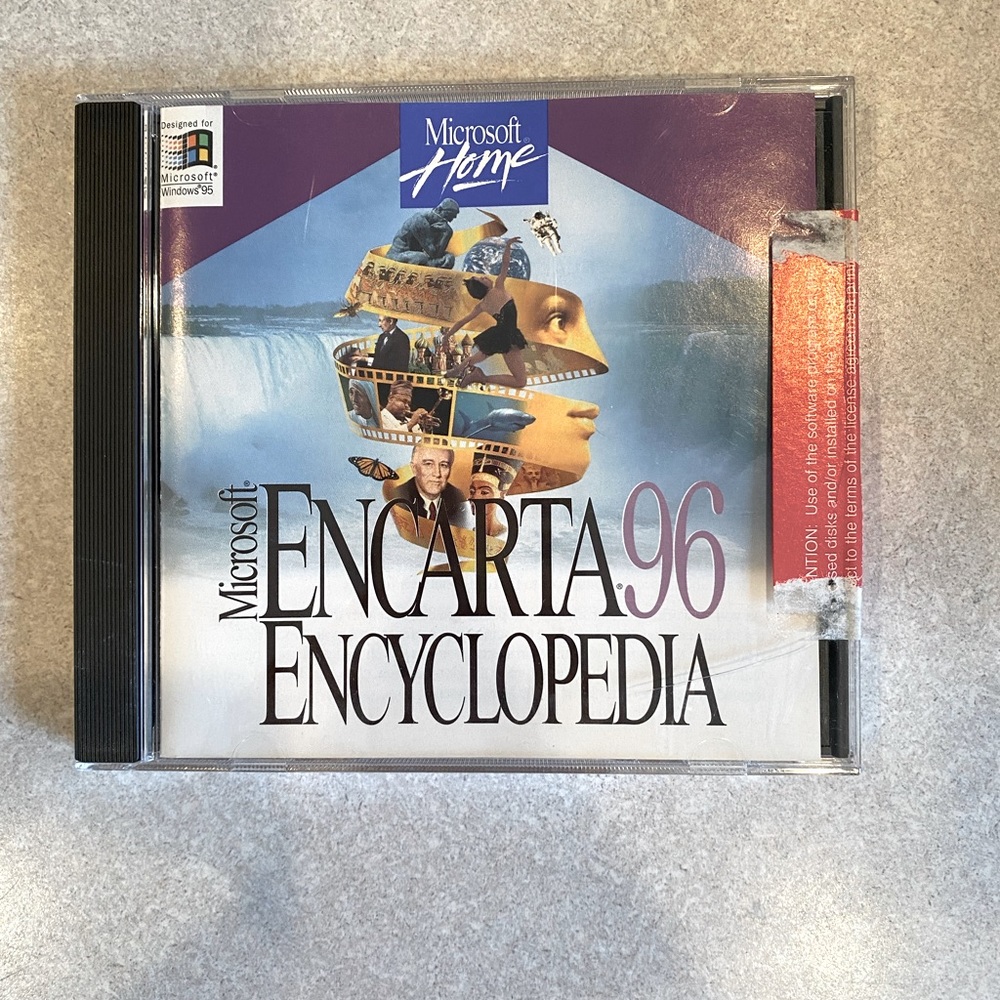 VINTAGE Microsoft Home Encarta 96 Encyclopedia For PC CD-ROM Complete